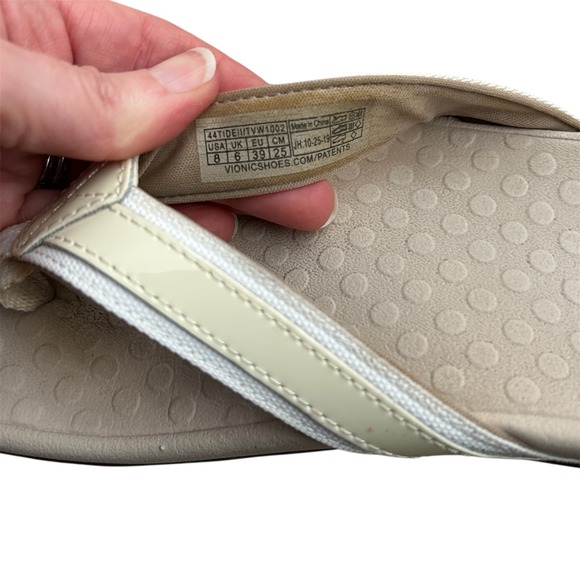 Vionic Tide II Womens 8 Cream Orthotic Flip Flop Sandals TVW1002 Arch Support - Picture 5 of 5